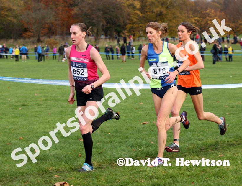 852 Laura Weightman (Morpeth Harriers) , 816 Katie Brough (Vale Royal AC) and Rosie Smith (Durham City) senior womens British Athletics Liverpool Challenge. Photo: David T. Hewitson/Sports for All Pics